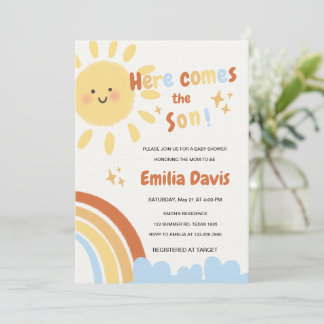 Invitation Baby shower Sunshine Voici le Soleil