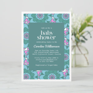 Invitation Baby shower Super coloré Boho Mandala