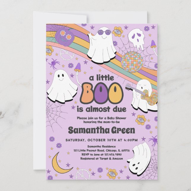 Invitation Baby shower super Little Boo (Devant)