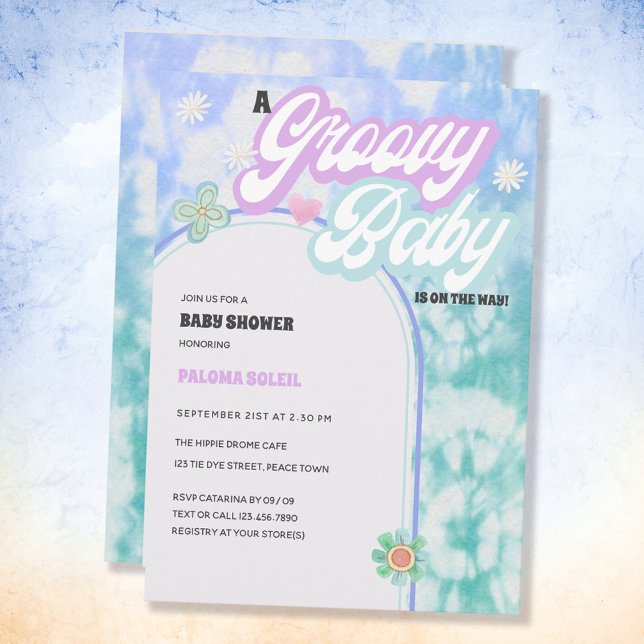 Invitation Baby shower super pour bébé Pastel Tie Dye (Créateur téléchargé)