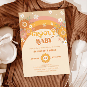 Invitation Baby shower super rétro