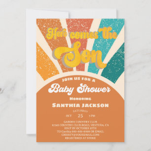 Invitation Baby shower super Sunshine Ici Venez Le Fils