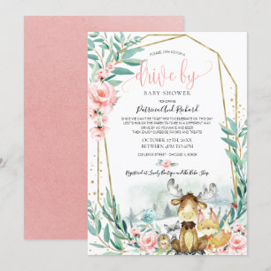 Invitation Baby Shower sur le thème de la flore forestière en