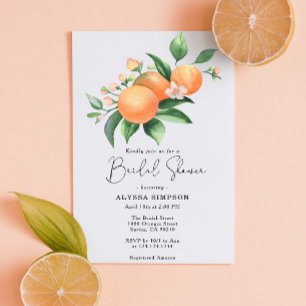Invitation Baby Shower sur le thème des agrumes aquarelle
