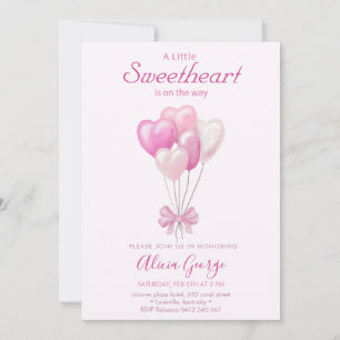 Invitation Baby Shower sur le thème des cœurs et de la Saint-