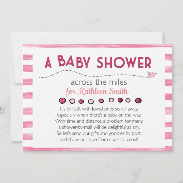 Invitation baby shower sur les kilomètres (Devant)