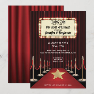 Invitation Baby Shower sur tapis rouge pour la première d'un 