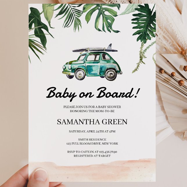 Invitation Baby Shower Surf (Créateur téléchargé)