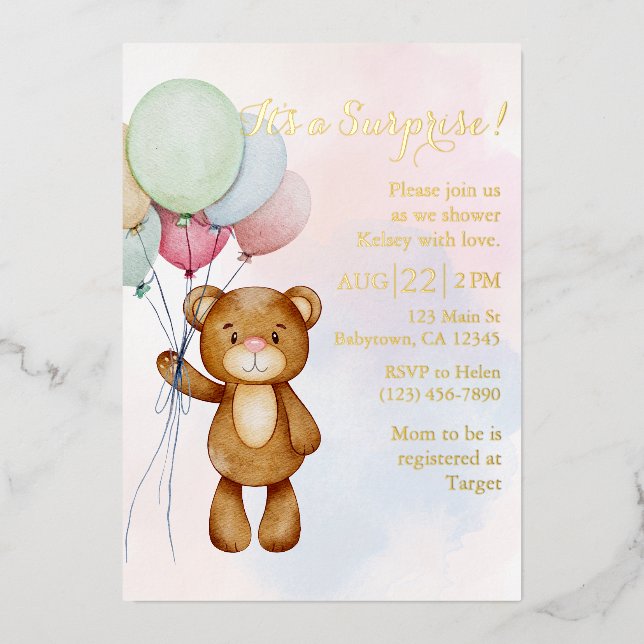 Invitation Baby shower surprise (Recto)