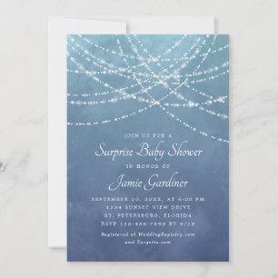 Invitation Baby shower surprise Dusty Blue