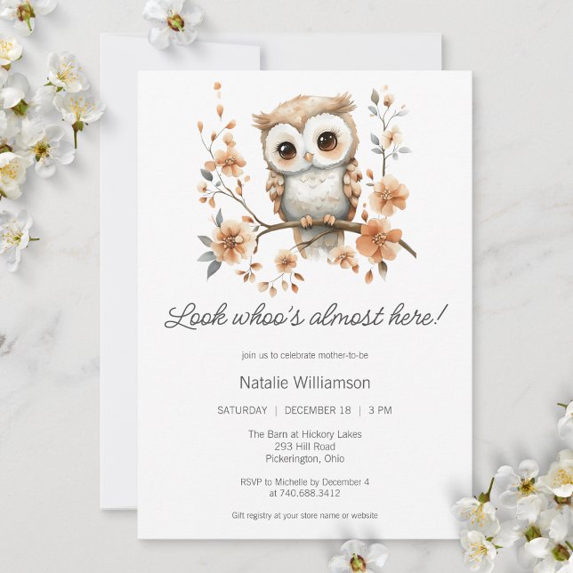 Invitation Baby shower Sweet Boho Owl (Créateur téléchargé)