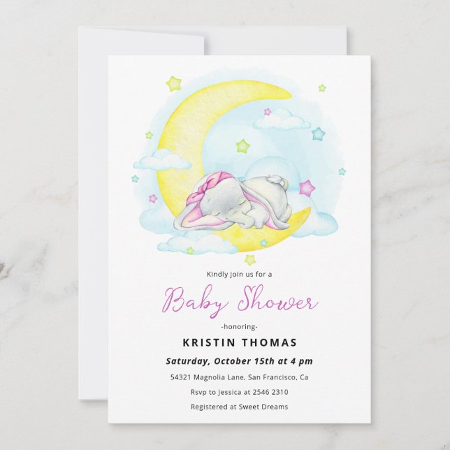 Invitation Baby shower Sweet Dreams (Devant)