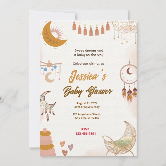 Invitation Baby shower Sweet Dreams (Devant)