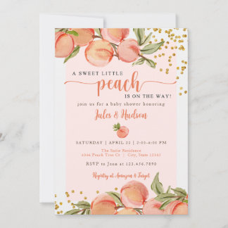 Invitation Baby shower Sweet Little Peach