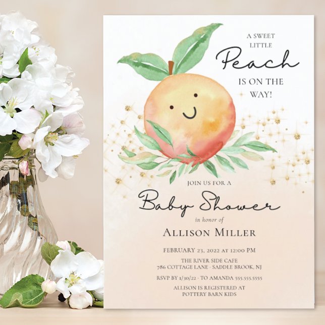 Invitation Baby shower Sweet Little Peach (Créateur téléchargé)