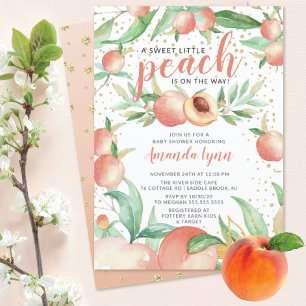 Invitation Baby shower Sweet Little Peach Girls