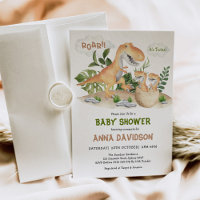 Baby shower T-Rex Dinosaur Twins