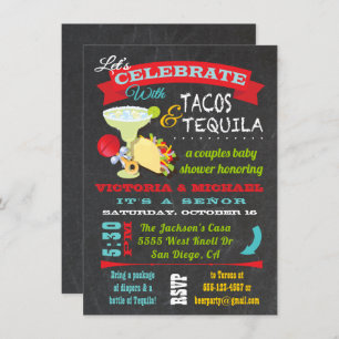 Invitation Baby shower Tacos et Couples Tequila en tableau no