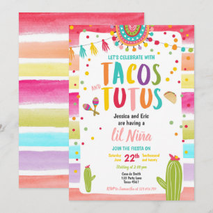 Invitation Baby shower Tacos et Tutus mexicain Fiesta Couples