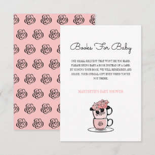 Invitation Baby Shower Teacup & Fleurs Demande de livre à app