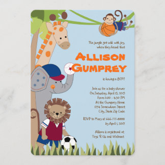 Invitation Baby shower Team Safari