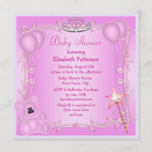 Invitation Baby shower Teddy Bear & Balloons