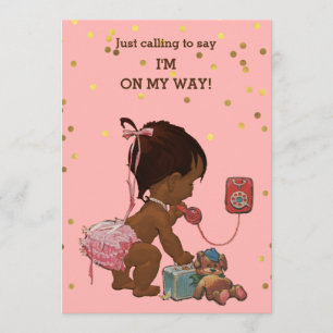 Invitation Baby shower téléphonique pour bébé ethnique Vintag