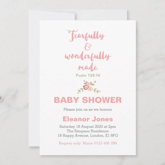 Invitation Baby shower terriblement et merveilleus (Devant)