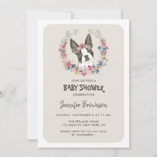 Invitation Baby shower Terrier de Boston
