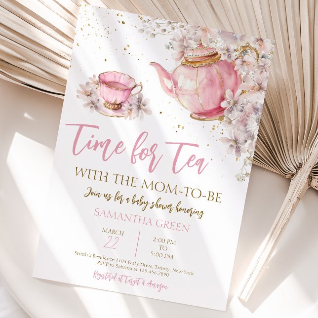 Invitation Baby Shower Thé aux Fleurs Sauvages (Créateur téléchargé)