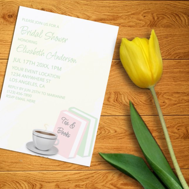 Invitation Baby Shower Thé & Livres (Créateur téléchargé)
