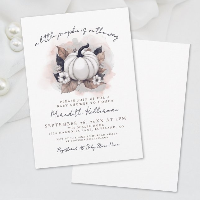 Invitation Baby Shower Thème Bébé Citrouille d'Automne (Fall In Love Pumpkin Baby Shower Invitation)