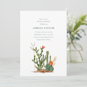 Invitation Baby Shower Thème Cactus du Désert du Sud-Ouest