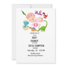 INVITATION baby shower Thème Dinosaur