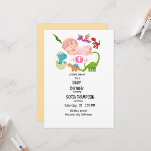 INVITATION baby shower Thème Dinosaur