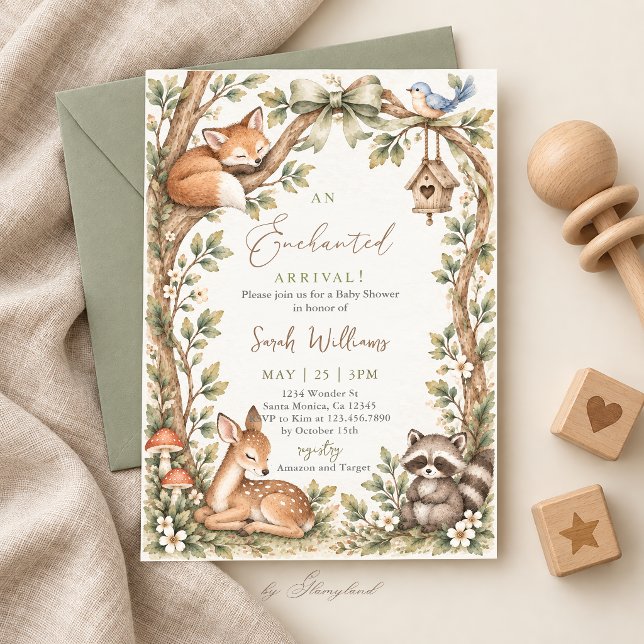 Invitation Baby-Shower Thème Forêt (Créateur téléchargé)