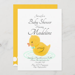 Invitation Baby shower tirée à la main de canard e