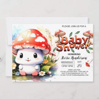 Invitation Baby shower Toadstool Wonderland