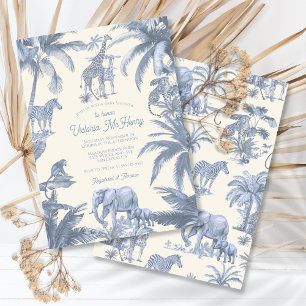 Invitation Baby shower Toile Safari Jungle