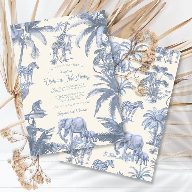 Invitation Baby shower Toile Safari Jungle (Créateur téléchargé)