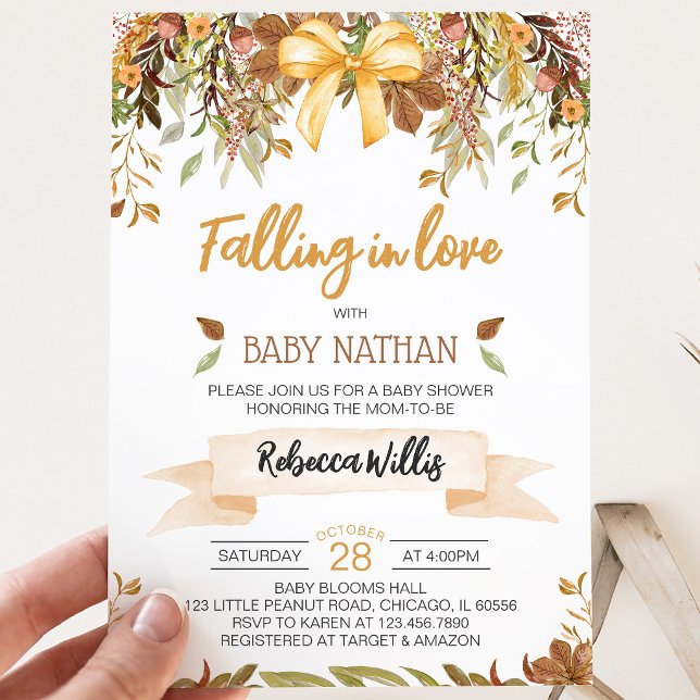 Invitation Baby Shower Tomber Amoureux (Créateur téléchargé)