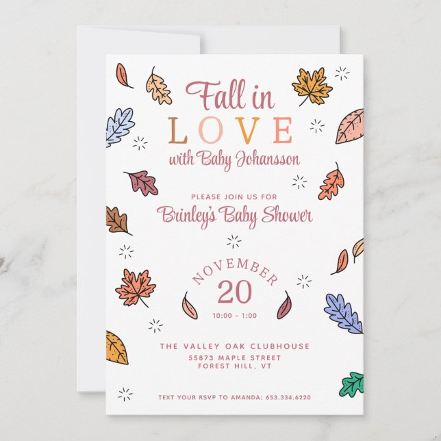 Invitation Baby Shower Tombez Amoureux (Devant)