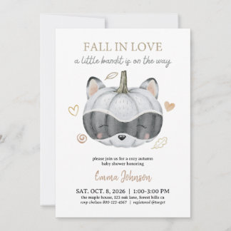 Invitation Baby Shower Tombez amoureux Automne Citrouille Rat