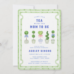 Invitation Baby shower Topiaire Chinoiserie   Tea Party
