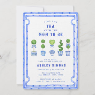 Invitation Baby shower Topiaire Chinoiserie Tea Party