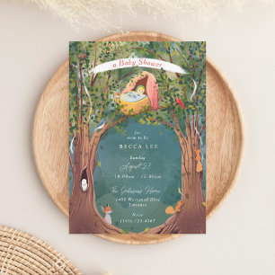 Invitation Baby shower Tops de l'arbre de berceau vintage Ill