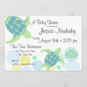 Invitation Baby shower tortue