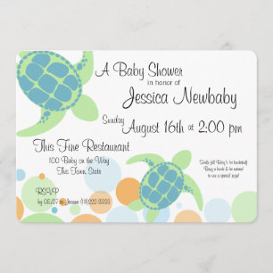 Invitation Baby shower tortue