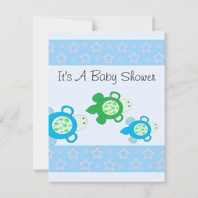 Invitation Baby Shower Tortue Bébé (Devant)