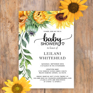 Invitation Baby shower tournesol moderne
